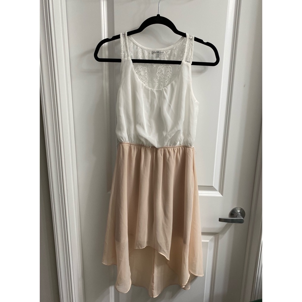 Hi low dress with lace back
